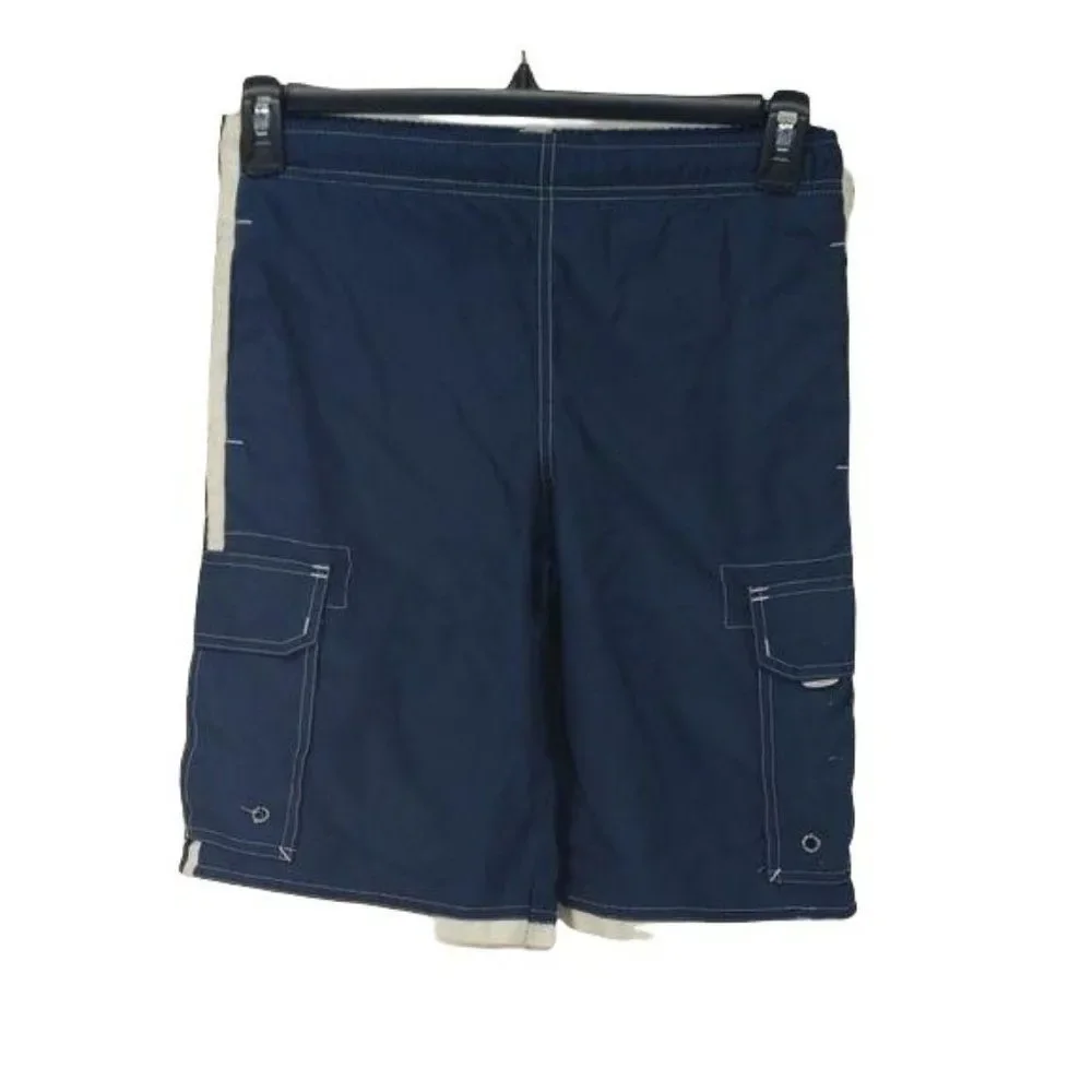 Old Navy Boys Blue Cargo Swim Trunks‎ Shorts Size 12